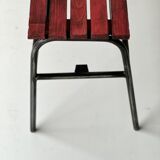 Red industrial pine bench, 1970s