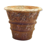 Carved garden terracotta vase