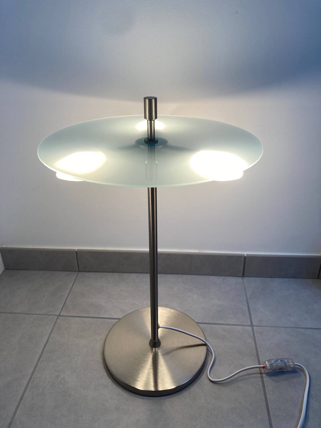 Lampe bureau contemporaine métal et verre