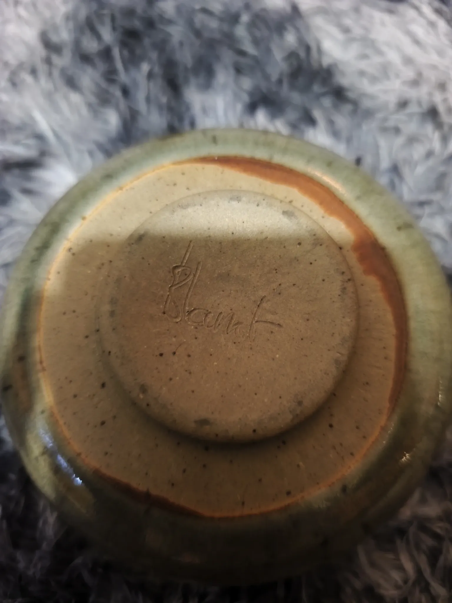 Vintage glazed stoneware bowl – Blanot pottery