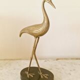 Vintage brass heron statue.