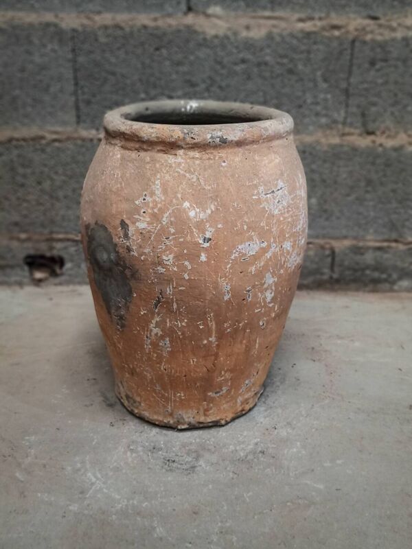 Pot ancien en terre cuite orange