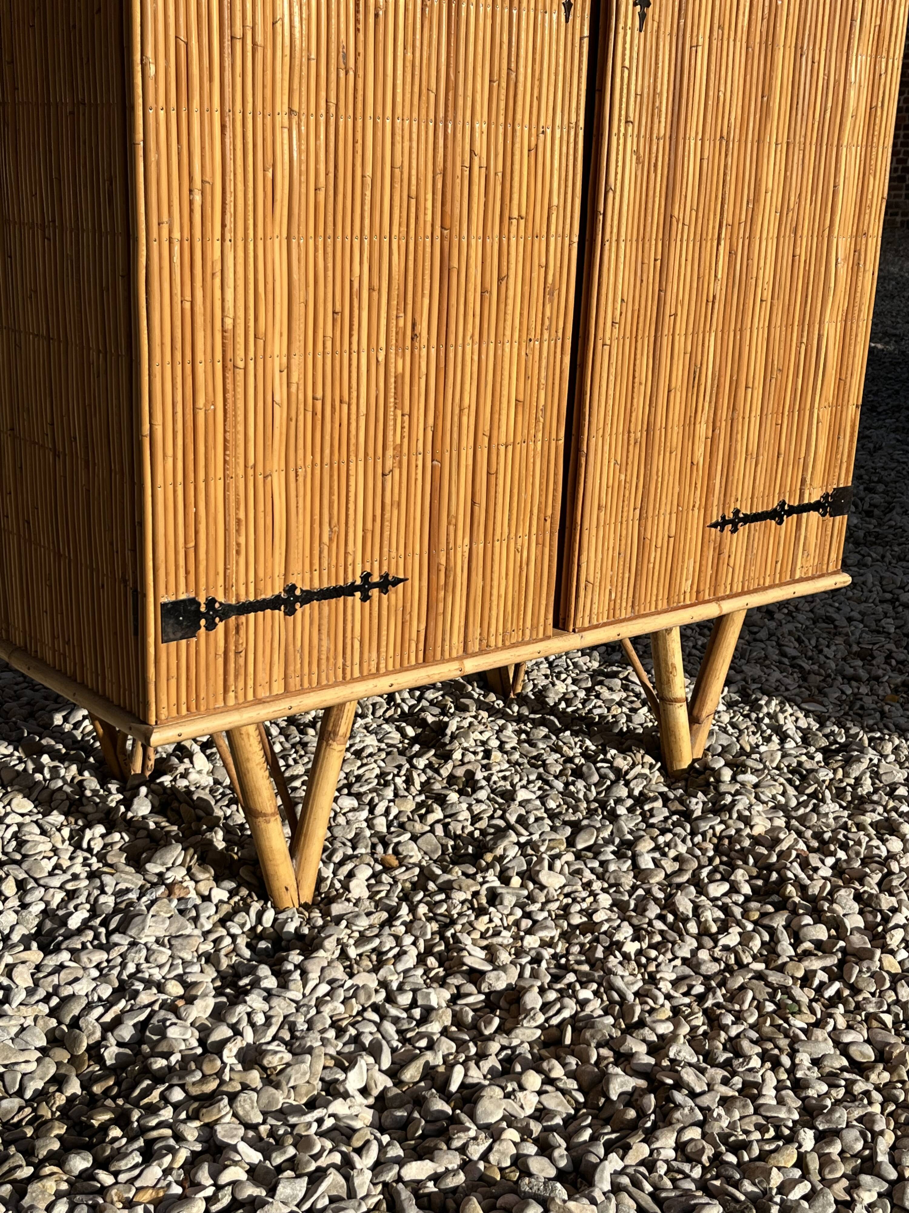 Vintage rattan cabinet