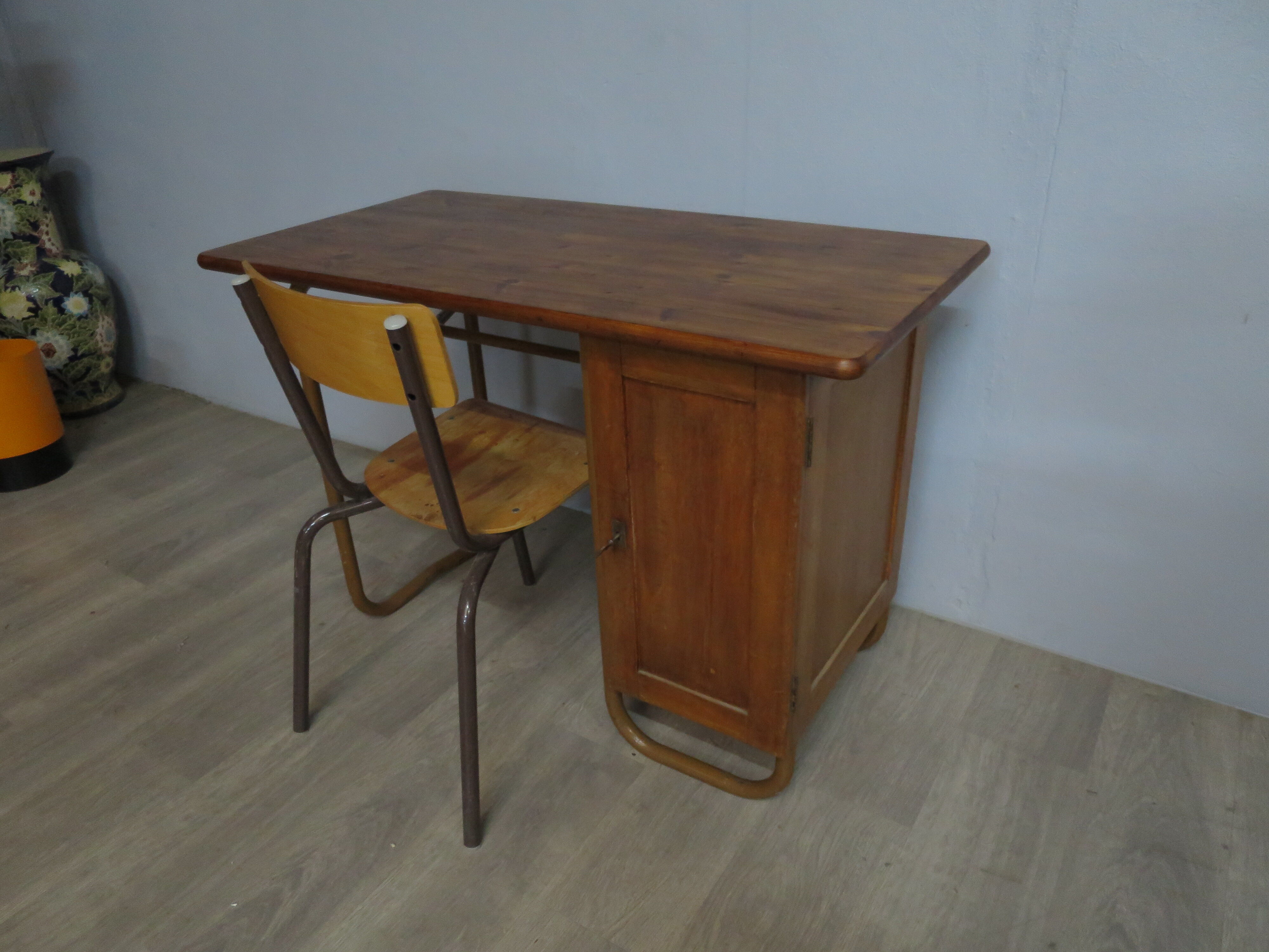 Tubular vintage school desk