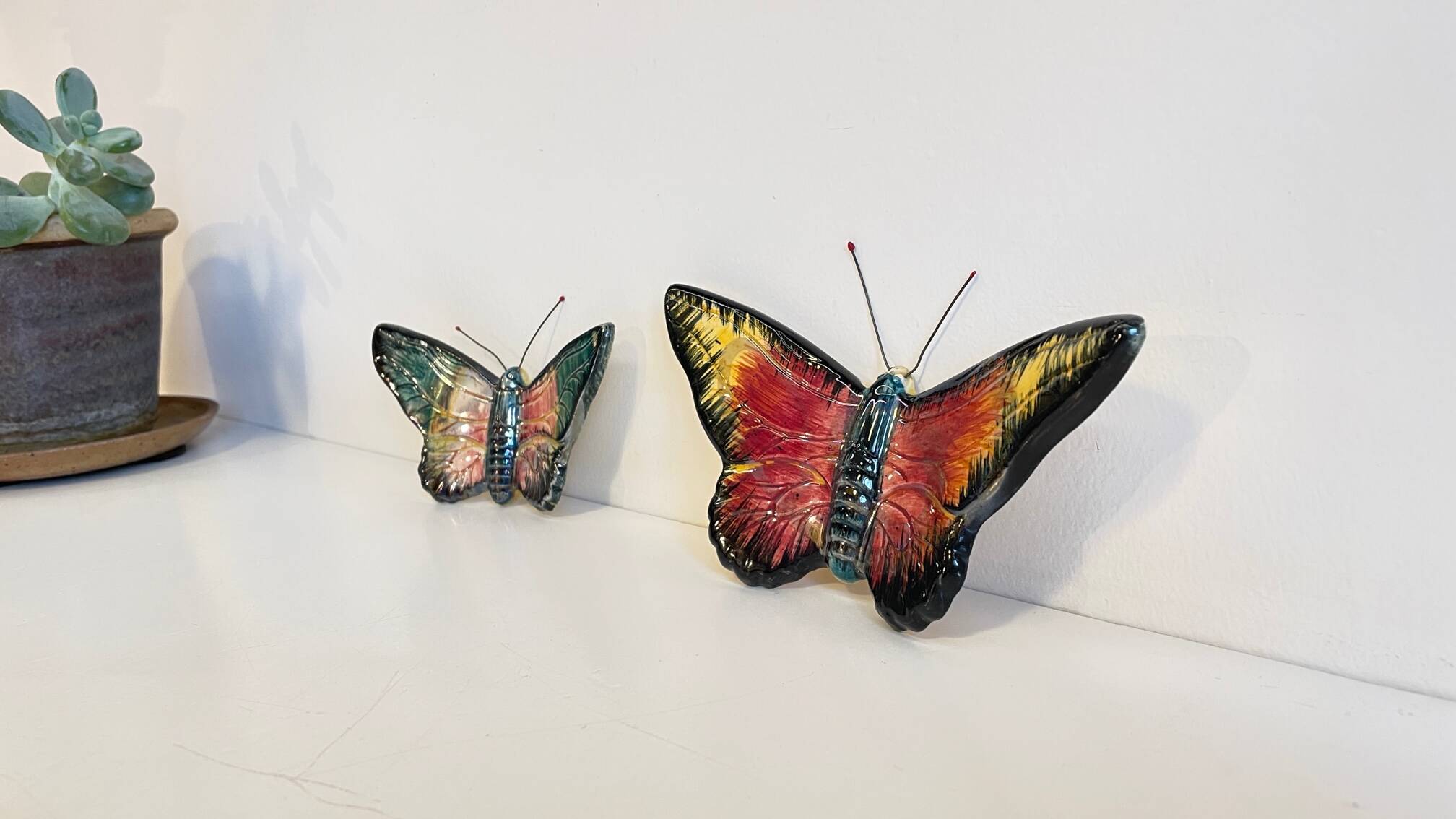 Vintage ceramic wall butterflies