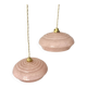 pair of candy pink Clichy glass pendant lights from the 1950s