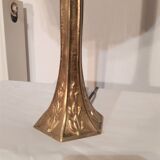 Bronze lamp 1930 crochet lampshade