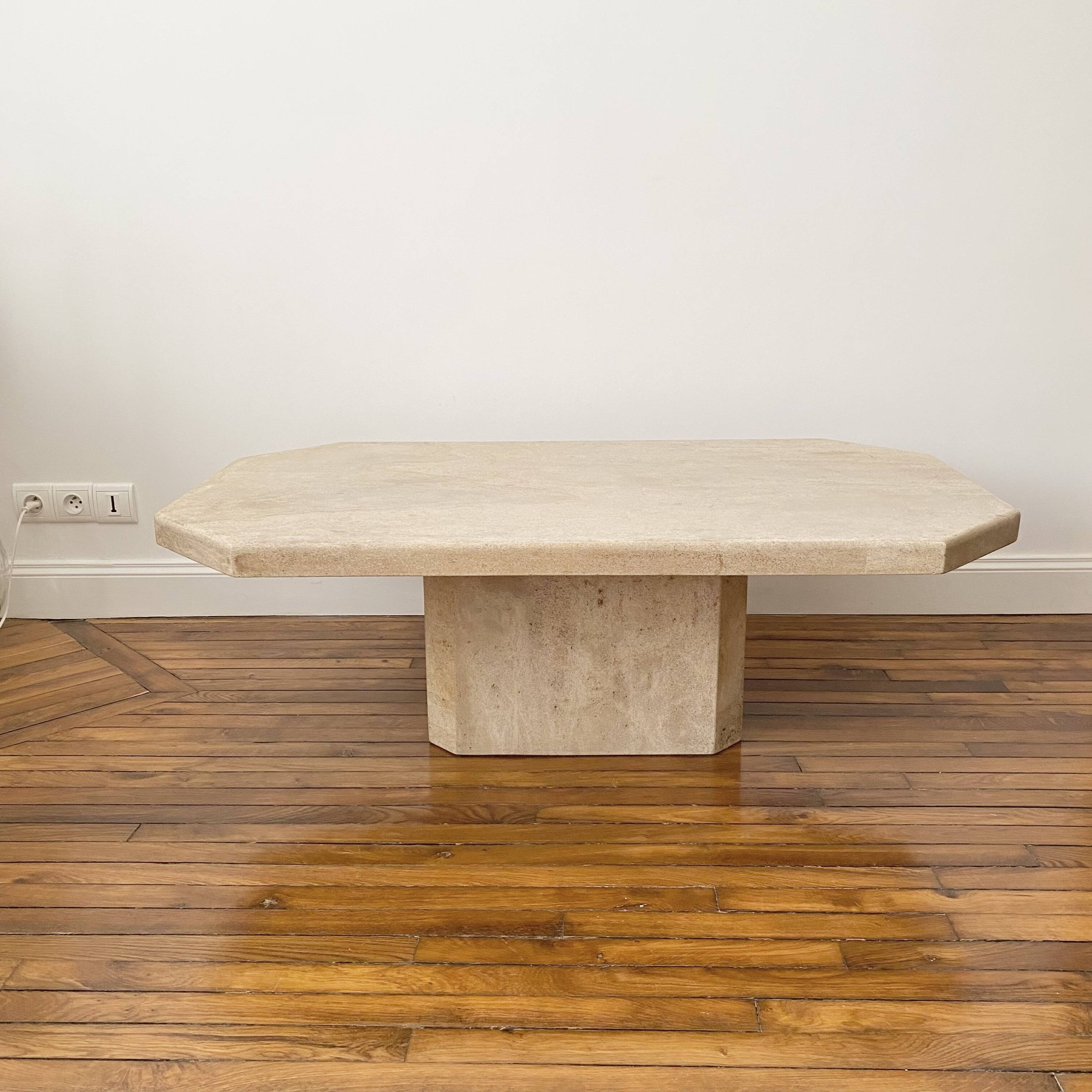 Vintage travertine coffee table