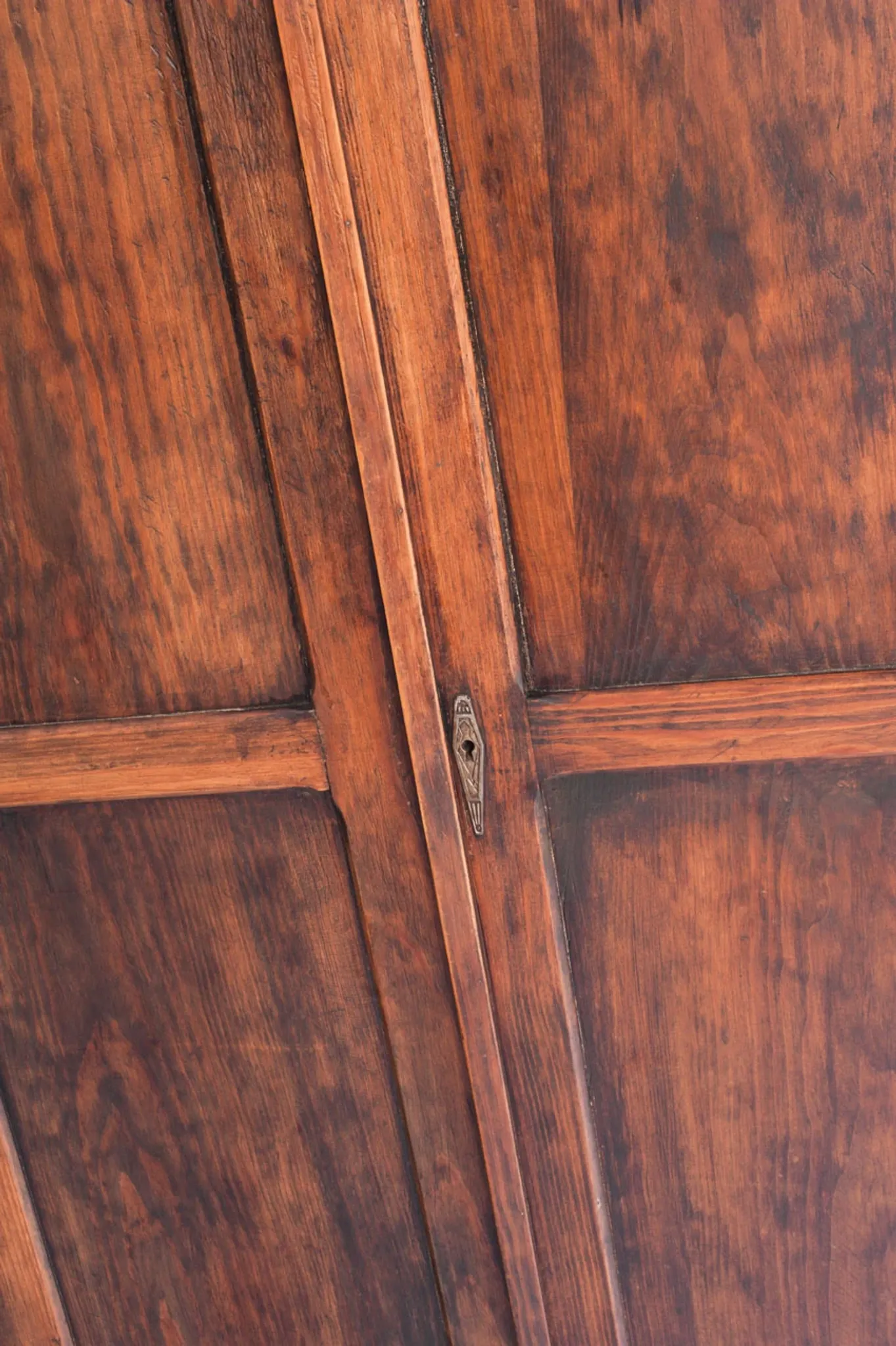 Vintage Parisian wardrobe with two doors. Pine wood. France, 1950s.