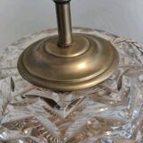 Large 1980s Lamp with Crystal Base/Vase/Handcrafted Lampshade - Unique Piece