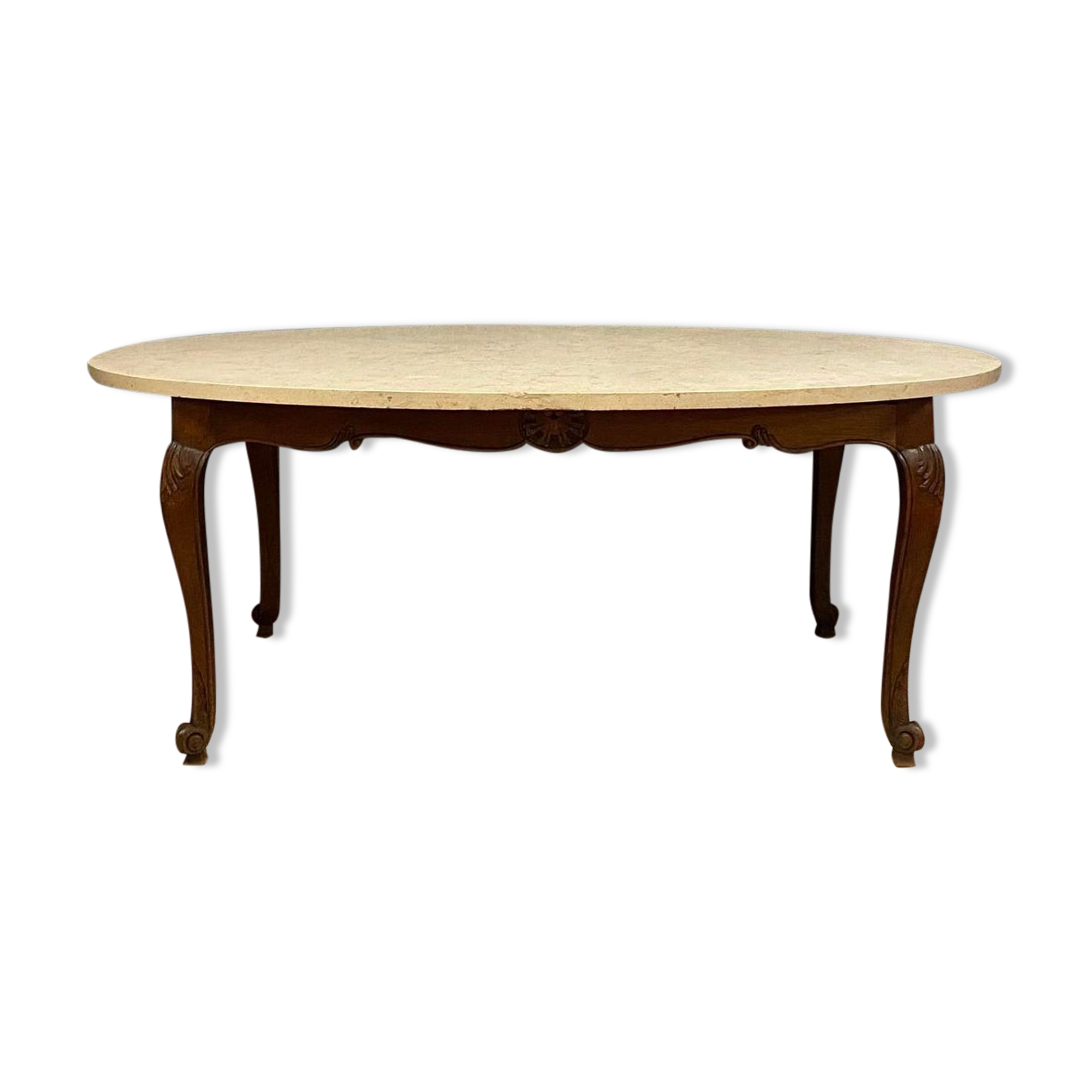 Louis XV game table with oval oak shape around 1850