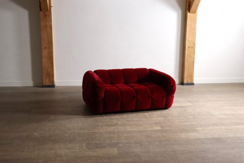 Cini Boeri for Arflex Strips sofa in velvet, Italy 1968