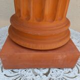 Antique fluted terracotta pedestal column