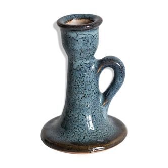 Antique candle holder in glazed ceramic