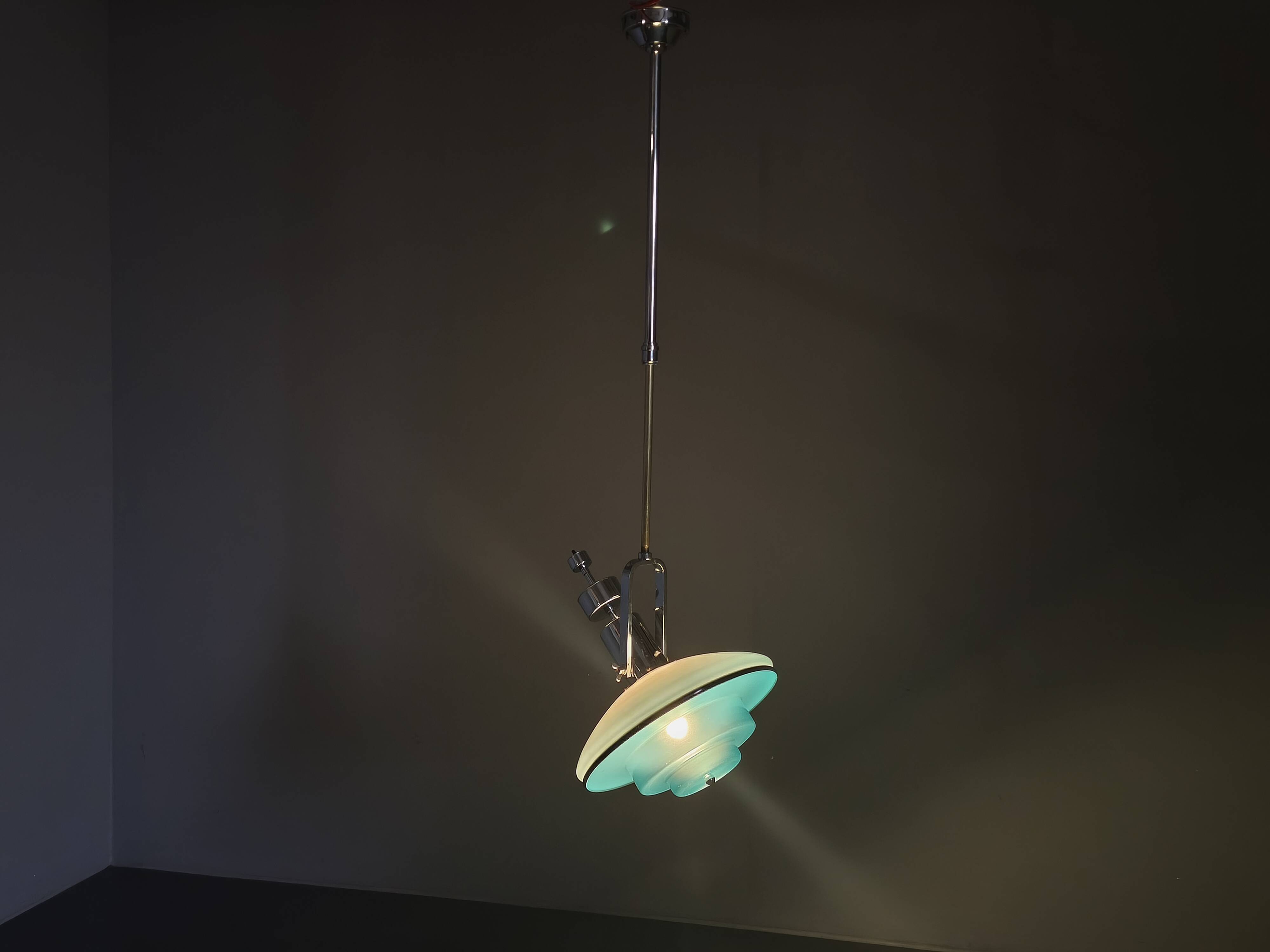 Rare Bauhaus Adjustable Ceiling Light by Otto Mueller, 1930s