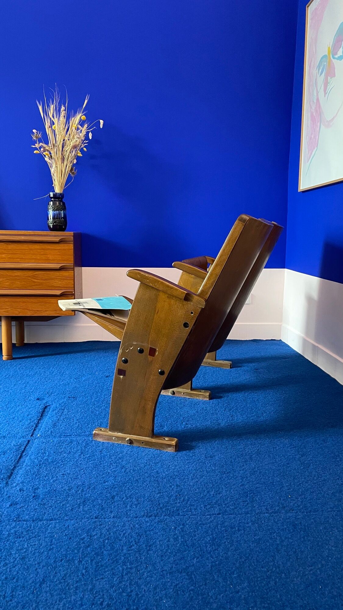 Theater chairs of the 60s in wood of czech origin