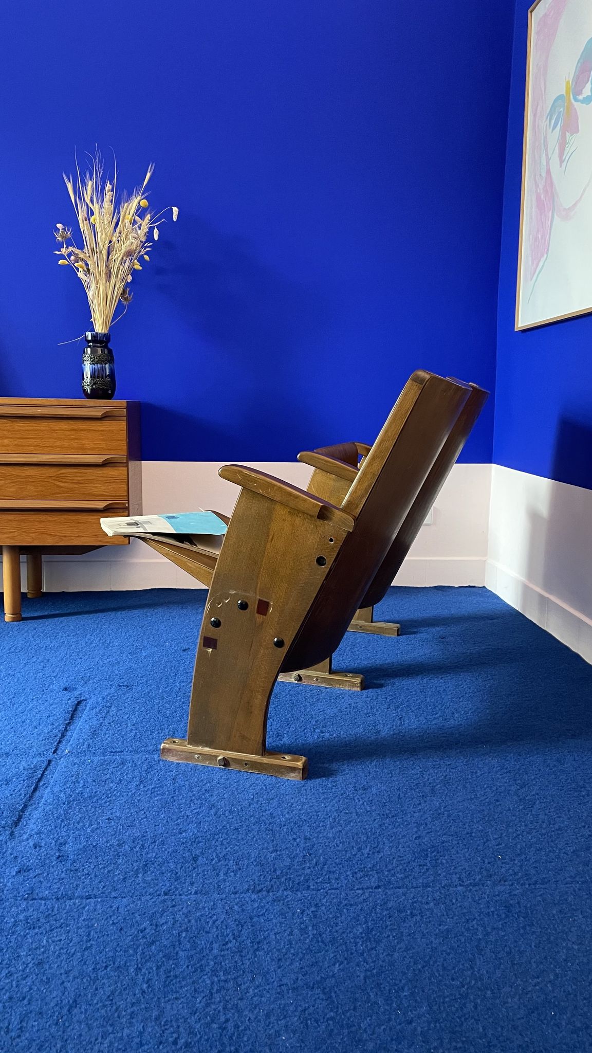 Theater chairs of the 60s in wood of czech origin