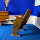 Theater chairs of the 60s in wood of czech origin