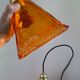 Set of two amber glass hanging lamps