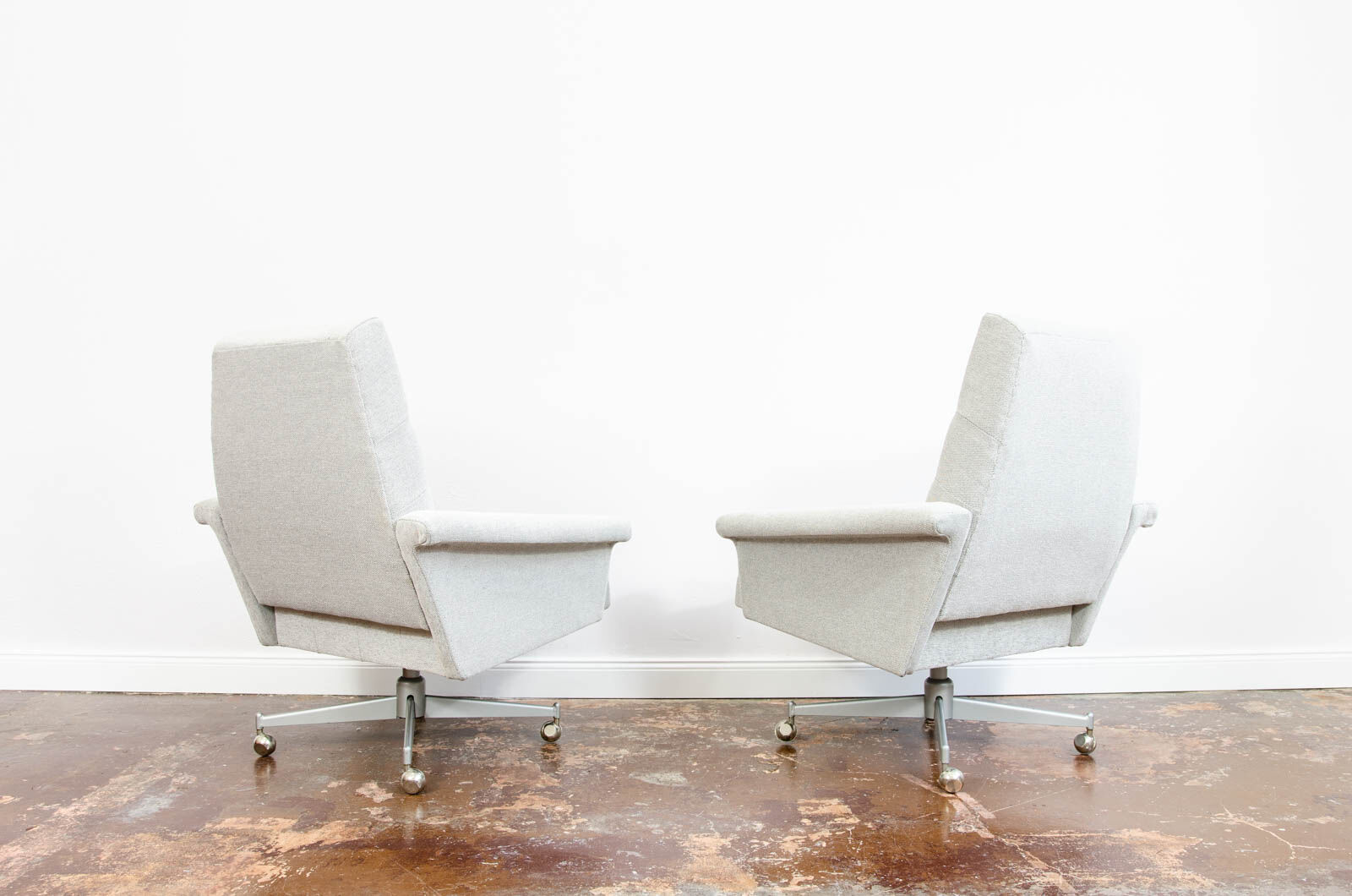 Pair of swivel armchairs 1970's Czechoslovakia