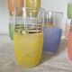 60s colored tall glasses