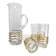 Vintage glassware set with decanter – golden spirals, France 1960