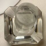 Portable Art Deco liquor cabinet in mahogany & metal with 3 Baccarat crystal bottles.