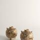 Satsuma Earthenware Vases, Hand-Painted Polychrome, Japan, Set of 2