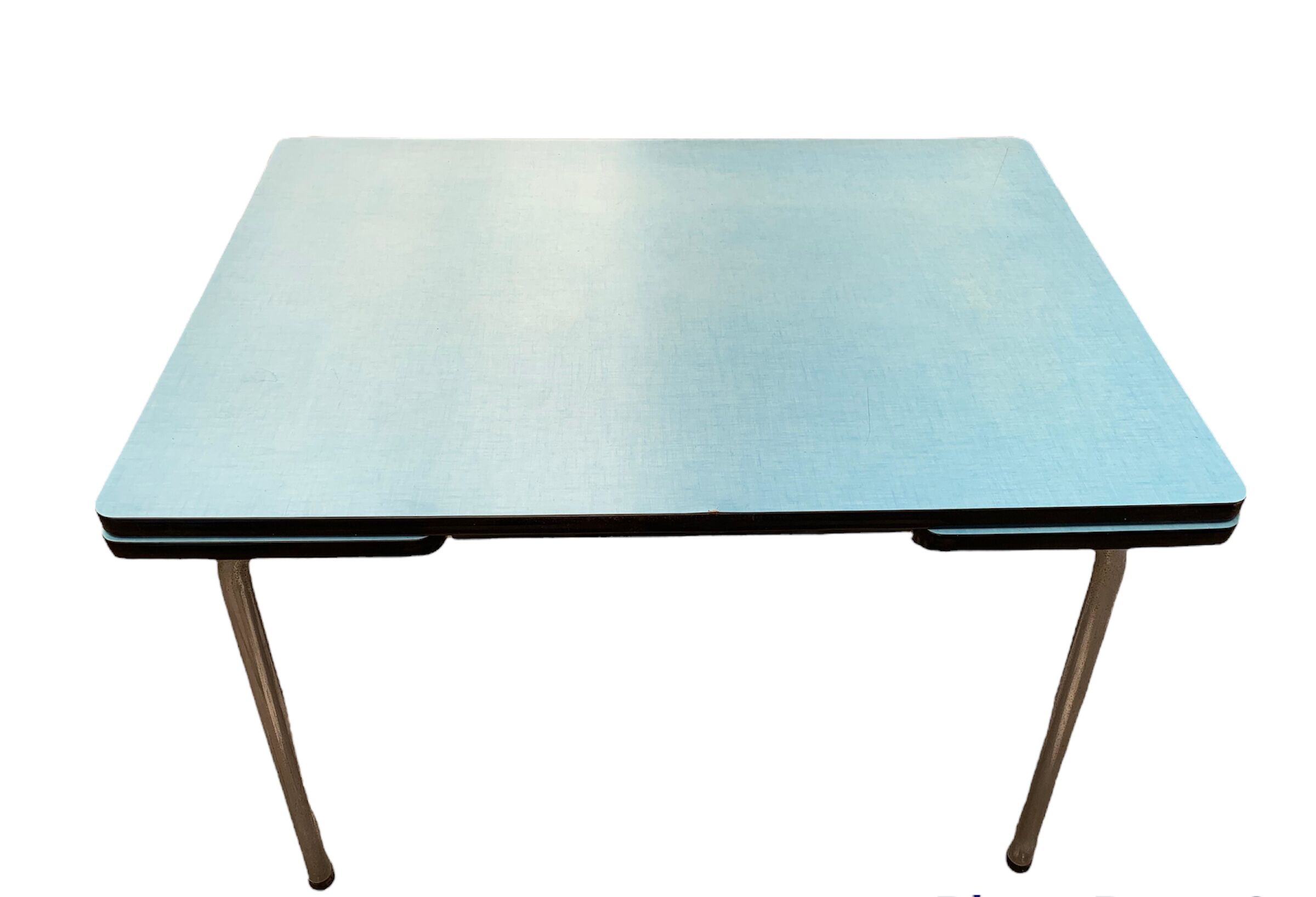 Blue formica table