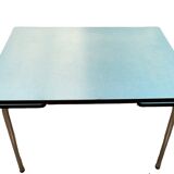 Blue formica table