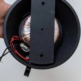 Set of 2 Vintage Murano Glass Wall Lamps with Multicolor Striped Shades and Matte Black Holders