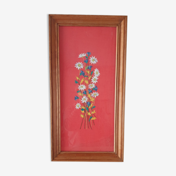 Floral embroidery painting