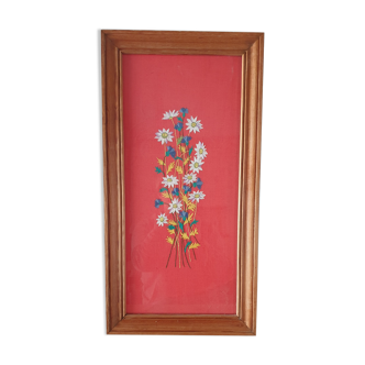 Floral embroidery painting