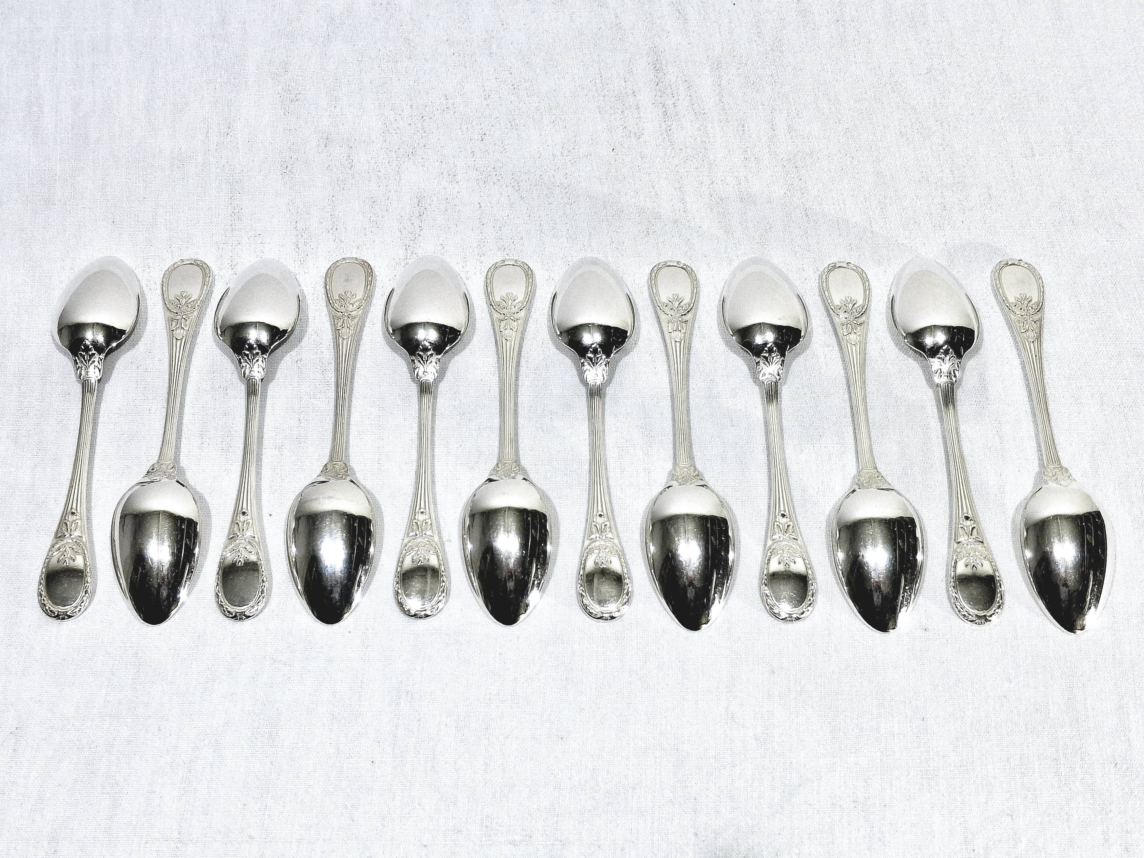 Christofle Cutlery Set - Trianon Model - 155 Pieces, Silver-Plated Metal