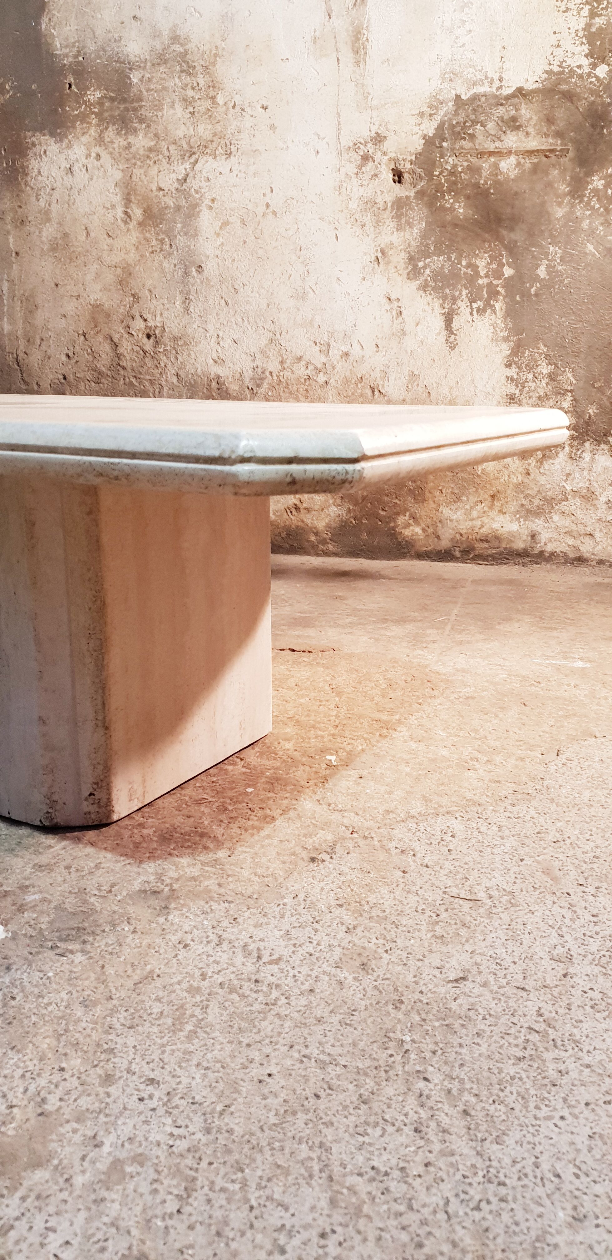 Travertine coffee table
