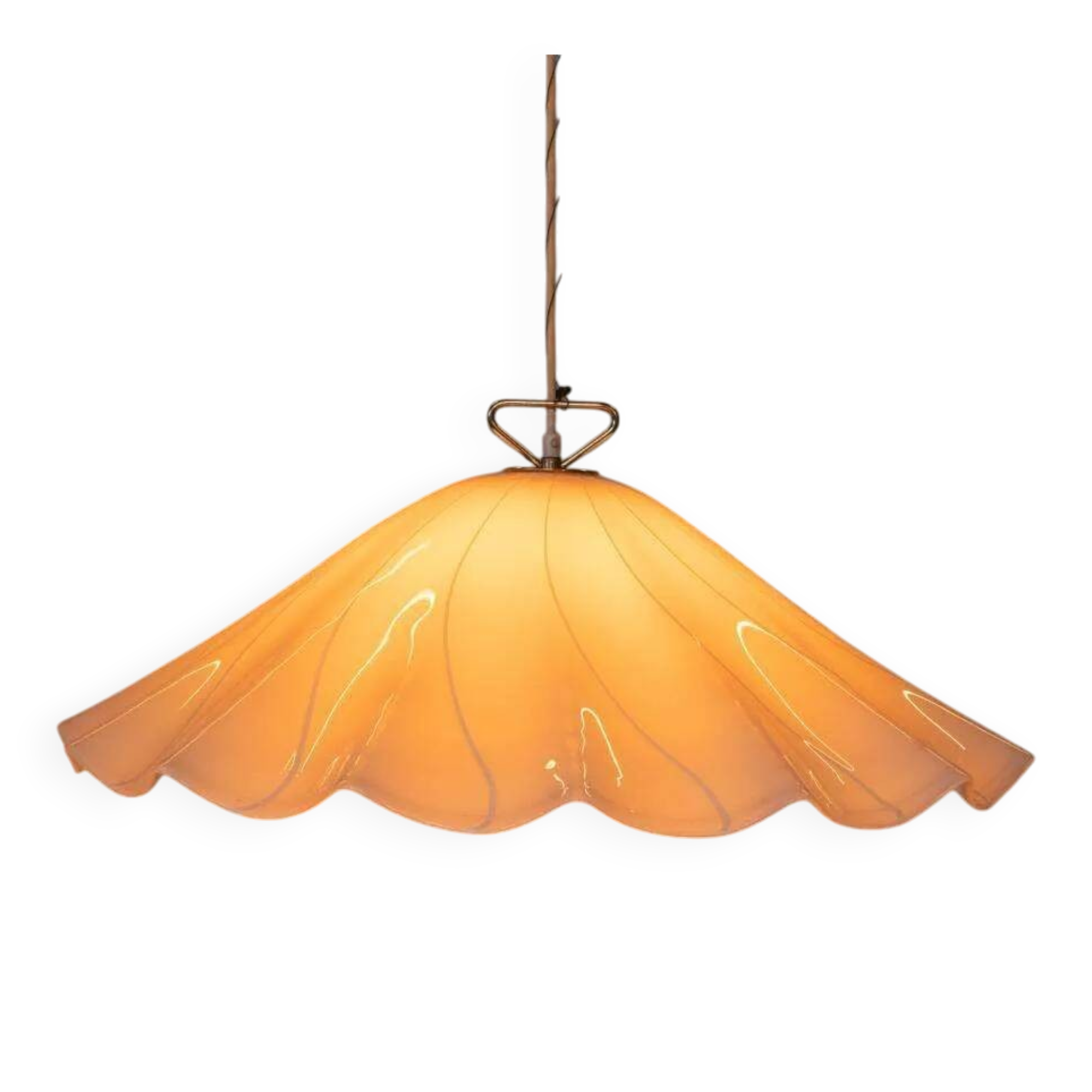 Vintage glass suspension lamp Kalmar Fazzoletto