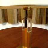 Modernist brass-plated and acrylic glass table lamp, France 1970s
