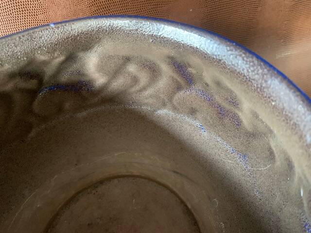 Art Nouveau pot cover in midnight blue ceramic, 1920