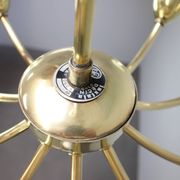 Brass and glass ten-arm chandelier from the mid-century, 1960s.