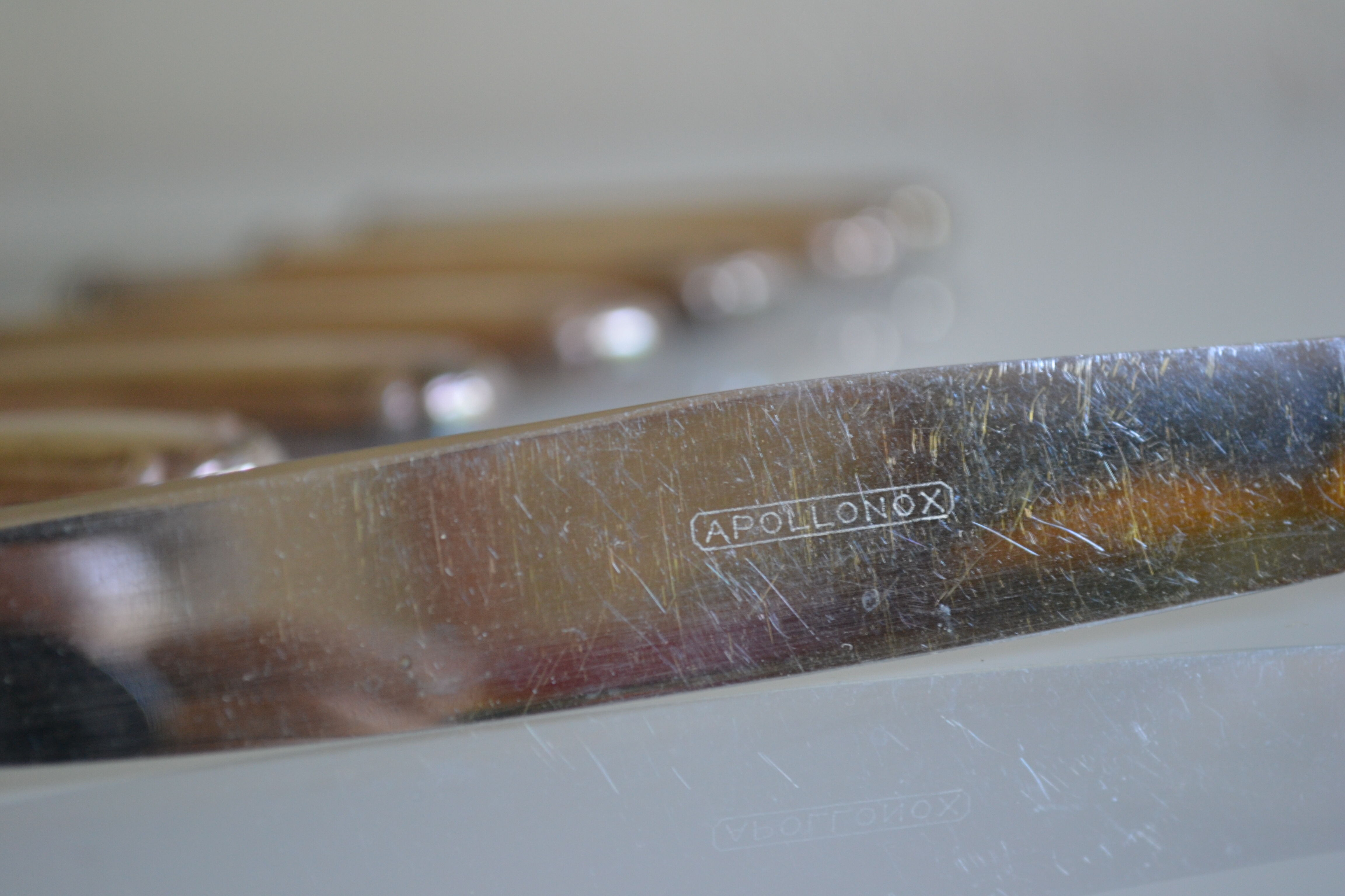 12 metal silver table knives 25 cm