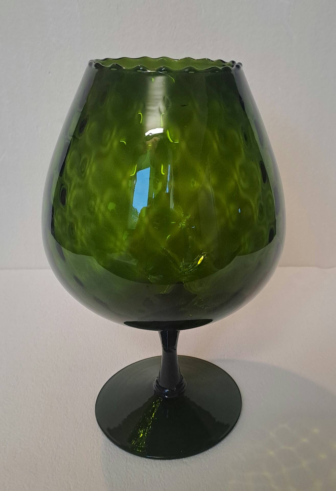 Large glass vase in vintage Italian colour
