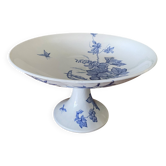 Large antique compote in Longwy earthenware.
