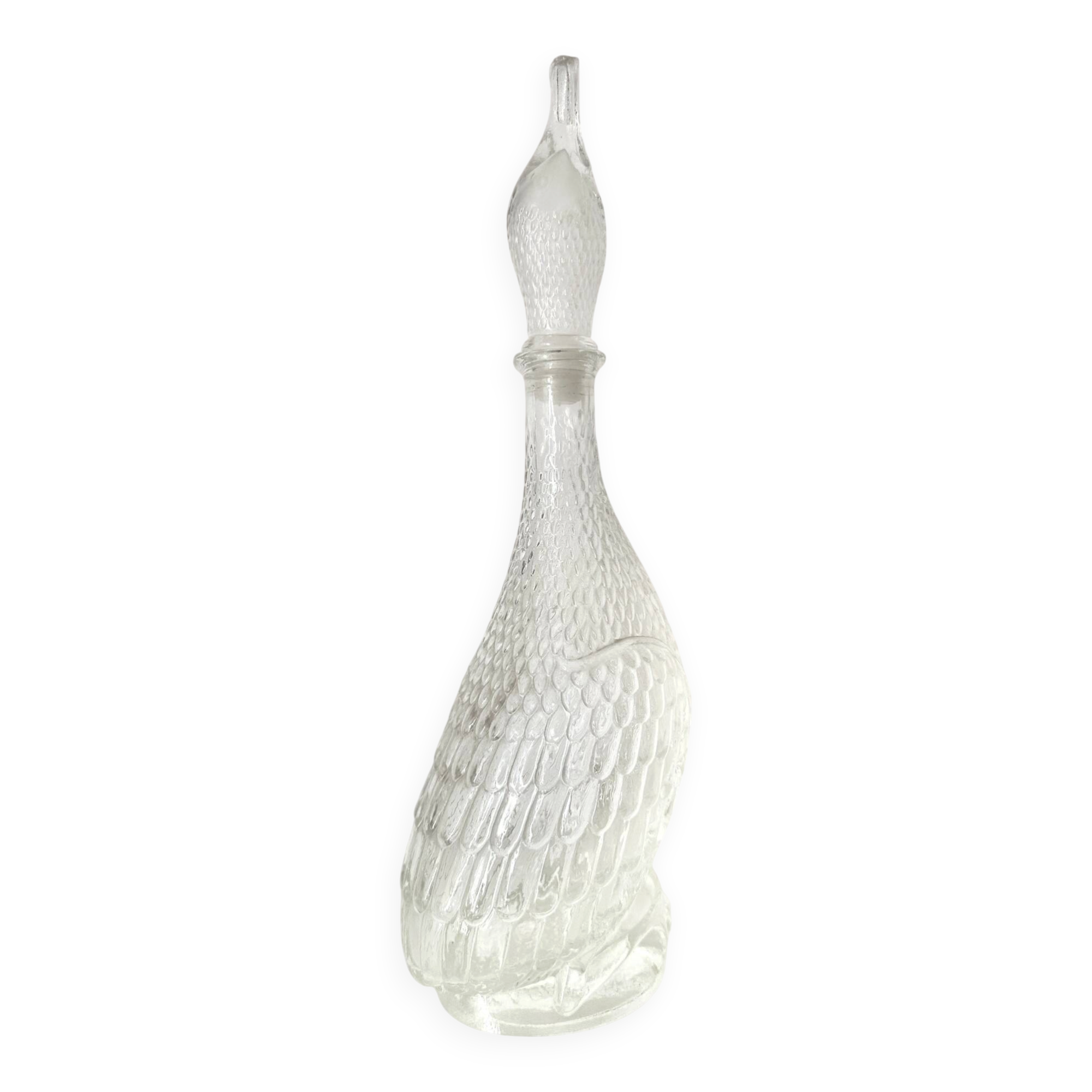 Moulded glass duck carafe