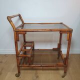 Rattan serving cart