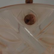 French Art Deco Stamped S.E.V.B.A Pink Glass Platform Floral Design 5553
