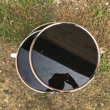 Chrome and smoked glass round coffee table 1970