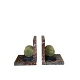 pair of marble and onyx Art Deco bookends