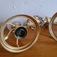 Pair of opaline and gilded brass wall lights