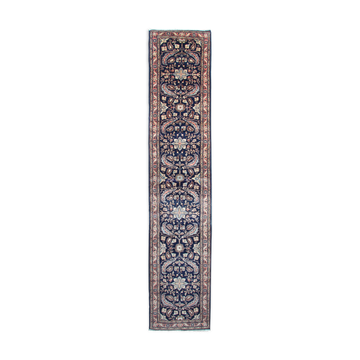Vintage wool hamadan persian rug 80x395cm