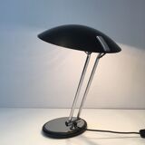 Swivel design desk lamp in chrome and black lacquered metal